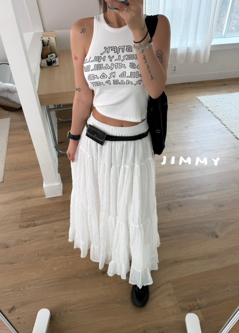 JIMMY東大門直郵女士新品休閑真品26春夏時尚人氣長裙荷葉邊JIMMY/REMAKE長裙