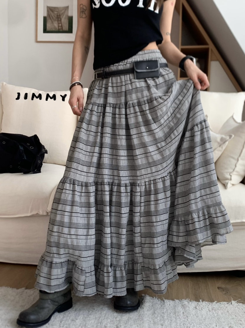 JIMMY東大門直郵女士新品休閑真品26春夏時尚人氣長裙荷葉邊JIMMY/REMAKE長裙