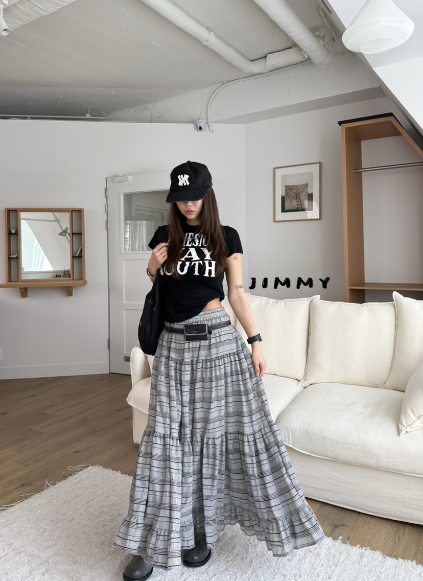 JIMMY東大門直郵女士新品休閑真品26春夏時尚人氣長裙荷葉邊JIMMY/REMAKE長裙