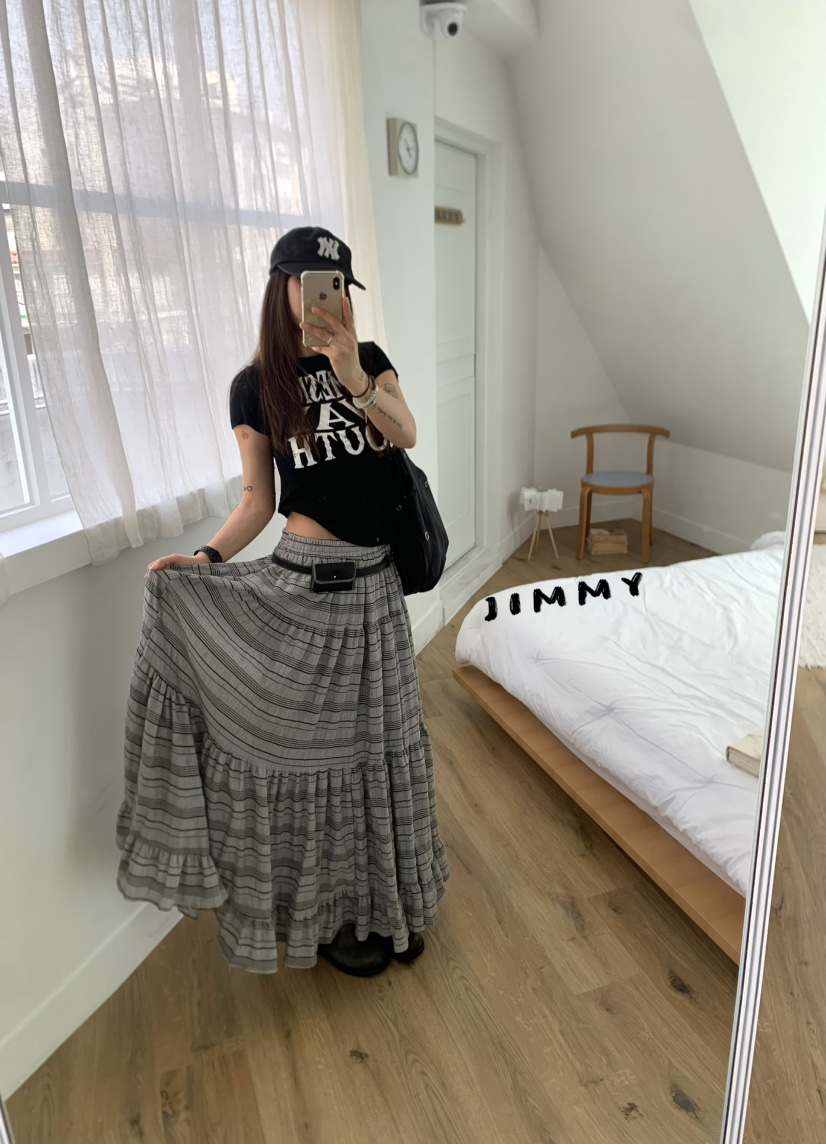 JIMMY東大門直郵女士新品休閑真品26春夏時尚人氣長裙荷葉邊JIMMY/REMAKE長裙