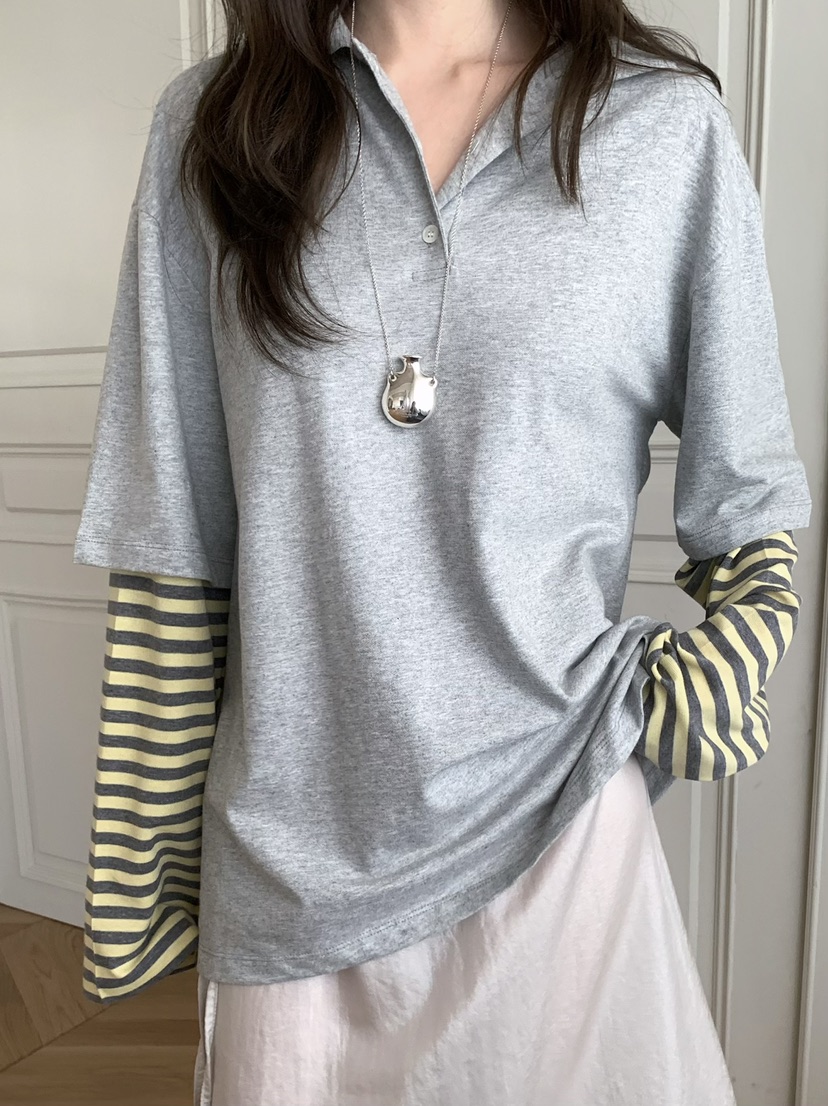 PEBBLE東大門直郵女裝新品26春夏職業真品推薦人氣長袖T恤PEBBLE長袖T恤