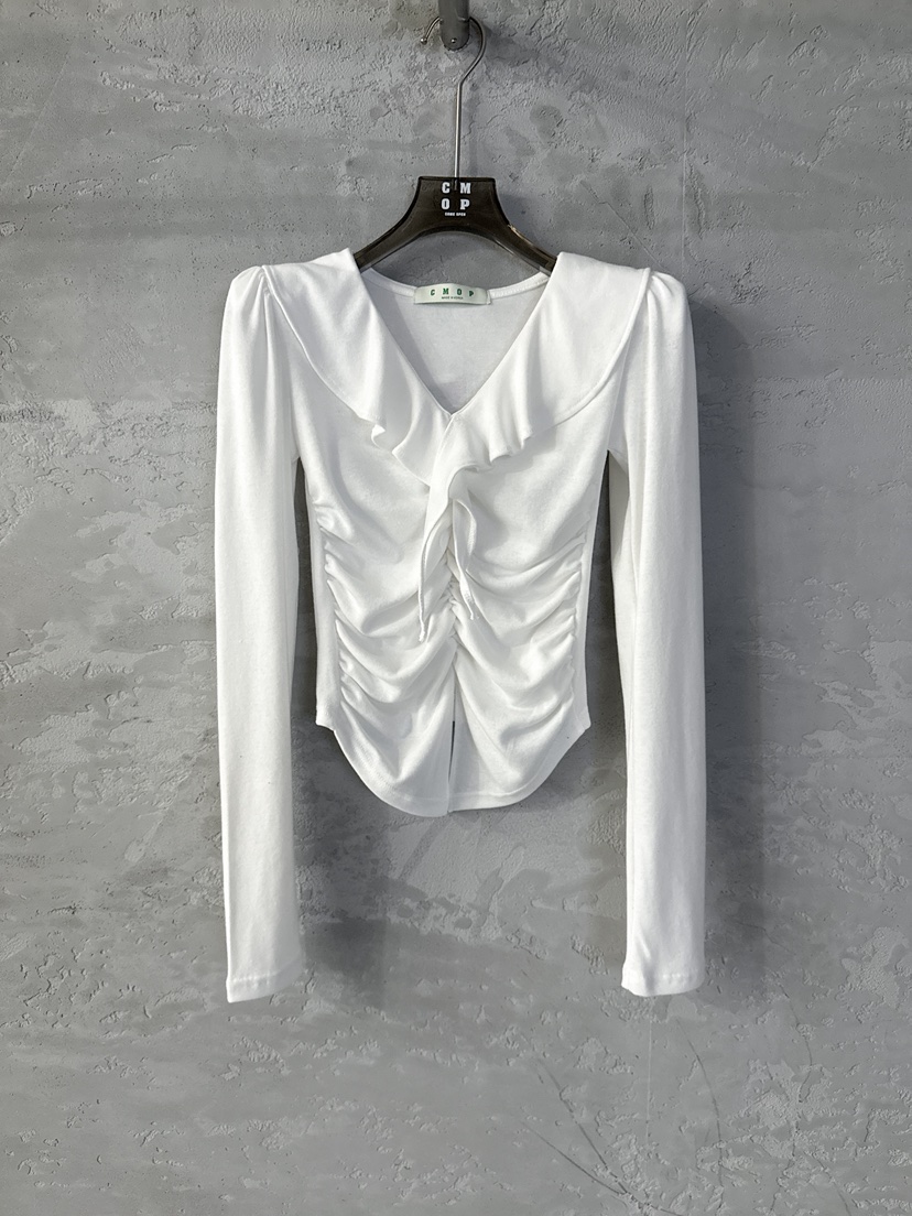 COME OPEN/HAPER東大門實拍女士新款人氣長袖T恤荷葉邊COME OPEN/HAPER長袖T恤圖色1