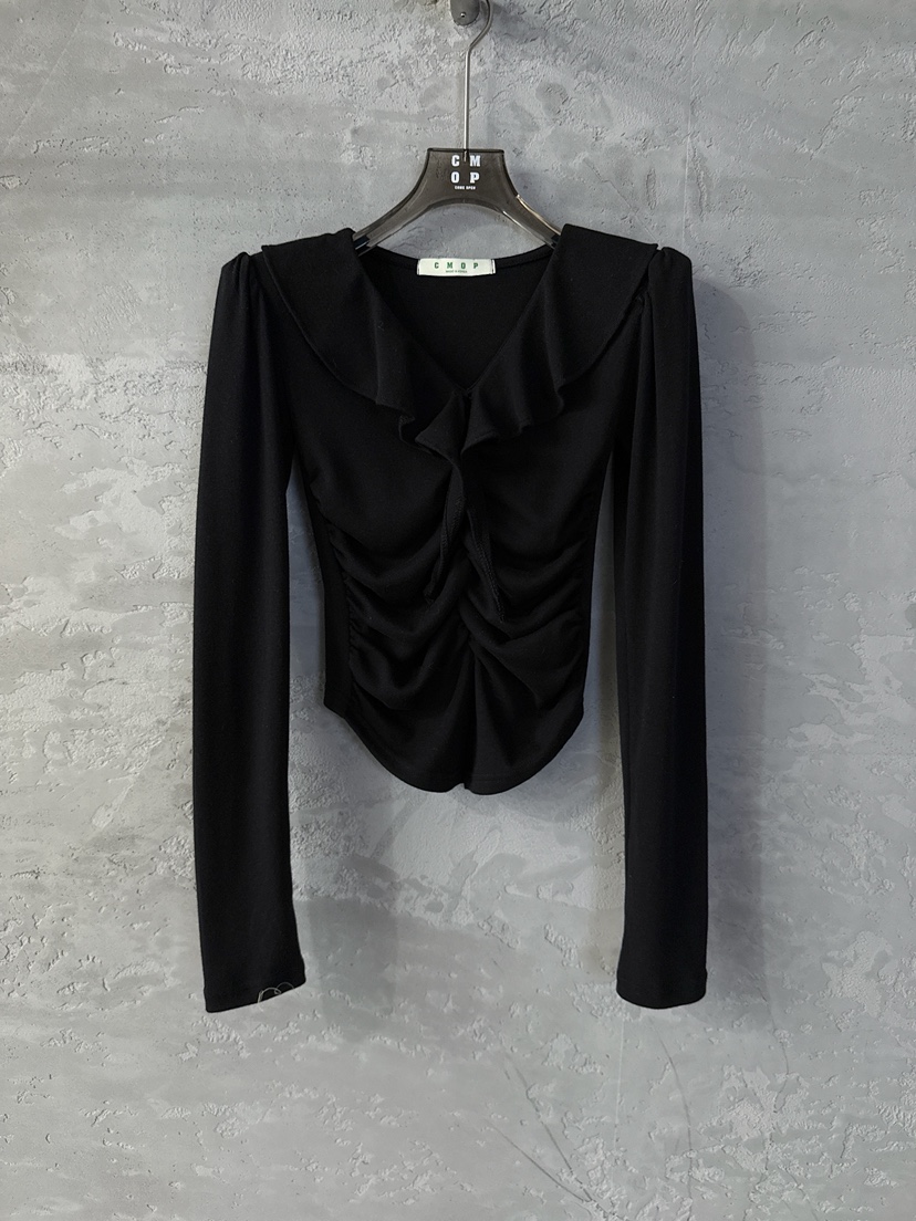 COME OPEN/HAPER東大門實拍女士新款人氣長袖T恤荷葉邊COME OPEN/HAPER長袖T恤圖色2