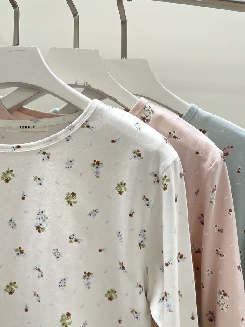 PEBBLE東大門代購女士新款時尚26春夏真品推薦熱賣長袖T恤PEBBLE長袖T恤