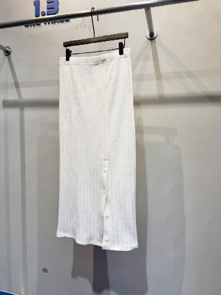 1.3韓國直郵女裝新款時尚26春夏熱賣休閑真品長裙紐扣羅紋1.3長裙