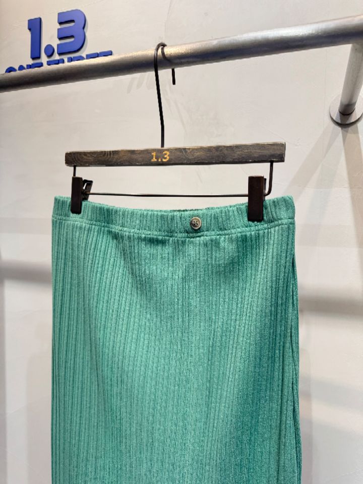 1.3韓國直郵女裝新款時尚26春夏熱賣休閑真品長裙紐扣羅紋1.3長裙