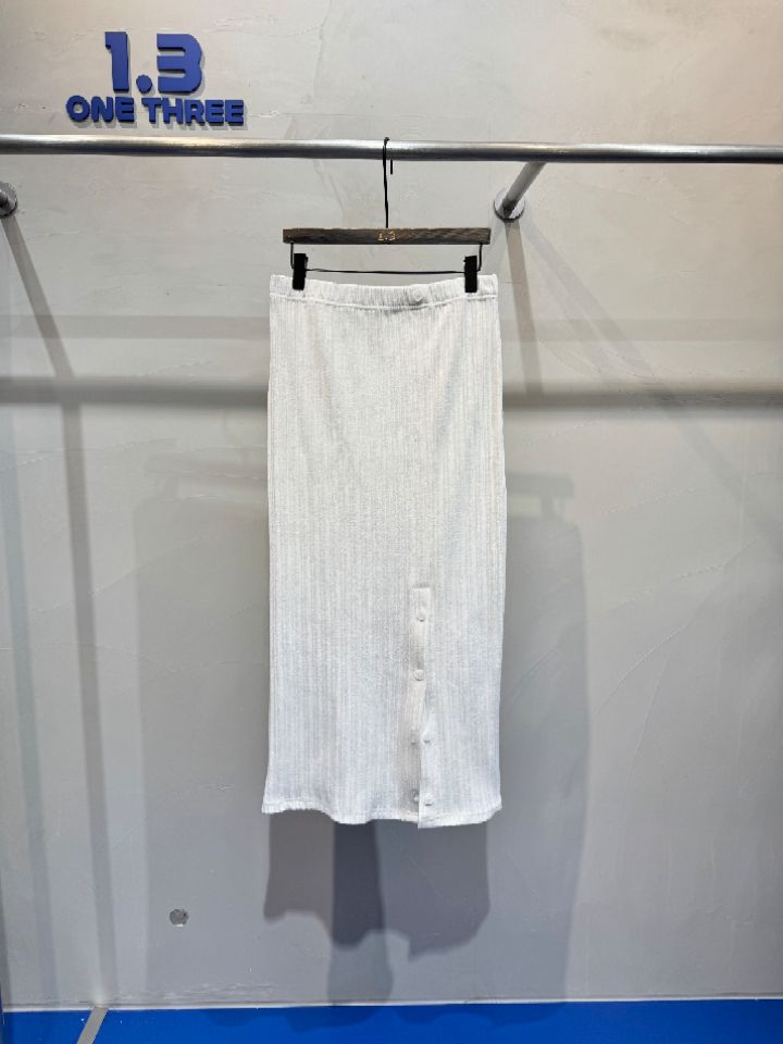 1.3韓國直郵女裝新款時尚26春夏熱賣休閑真品長裙紐扣羅紋1.3長裙圖色2