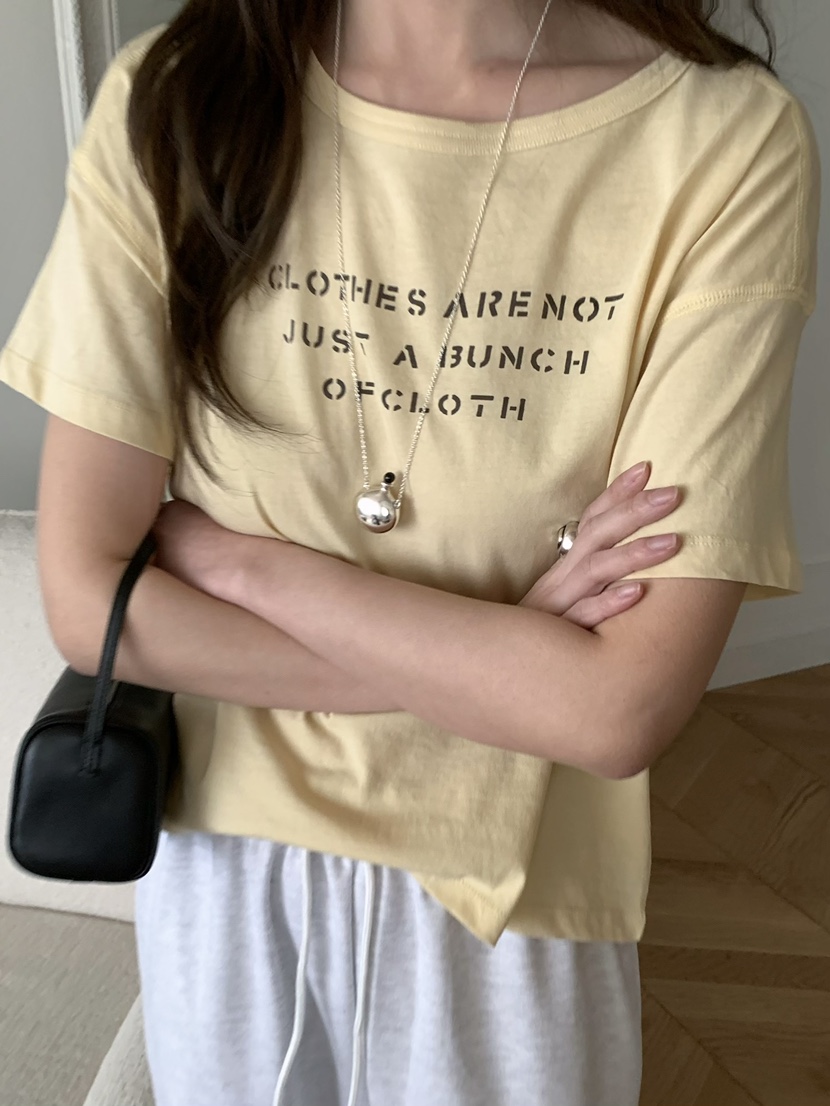 PEBBLE韓國直郵女士新款真品時尚熱賣休閑職業推薦26春夏T恤PEBBLET恤