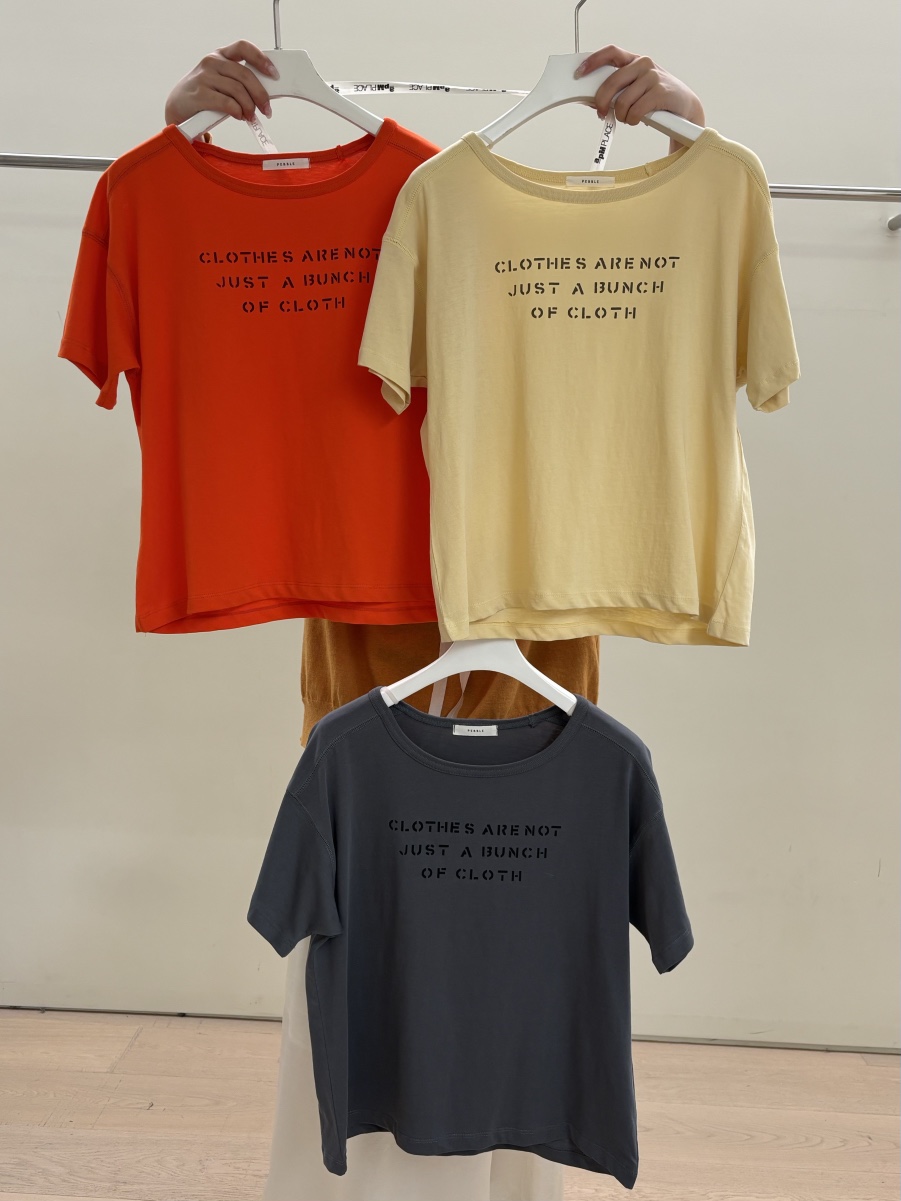 PEBBLE韓國直郵女士新款真品時尚熱賣休閑職業推薦26春夏T恤PEBBLET恤