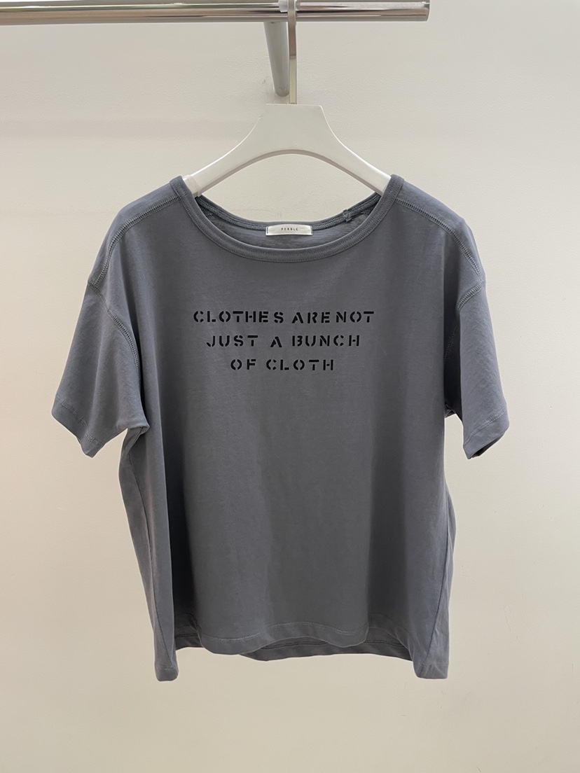 PEBBLE韓國直郵女士新款真品時尚熱賣休閑職業推薦26春夏T恤PEBBLET恤圖色1