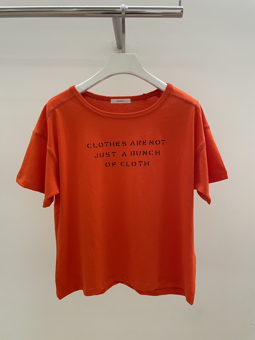 PEBBLE韓國直郵女士新款真品時尚熱賣休閑職業推薦26春夏T恤PEBBLET恤圖色2