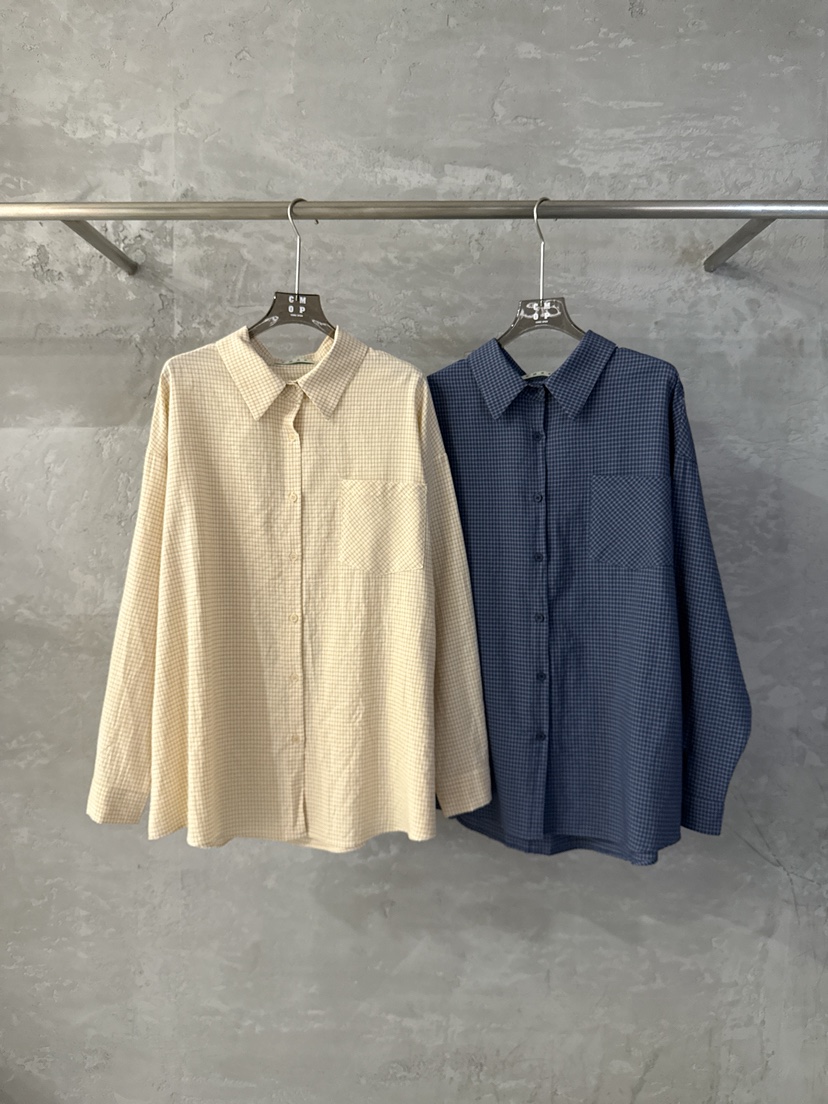 COME OPEN/HAPER韓國代購女士新款人氣襯衫蕾絲衫格子棉質COME OPEN/HAPER襯衫/蕾絲衫