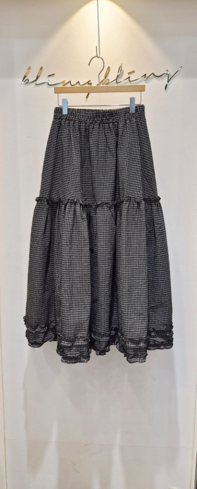 BLING BLING-S/RICO東大門實拍女士新款真品長裙荷葉邊格紋BLING BLING-S/RICO長裙圖色1