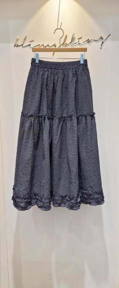 BLING BLING-S/RICO東大門實拍女士新款真品長裙荷葉邊格紋BLING BLING-S/RICO長裙圖色2