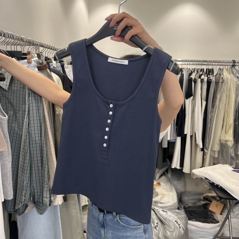 THE SECOND GROW韓國代購女裝新款時尚吊帶背心不含內搭THE SECOND GROW吊帶/背心圖色1