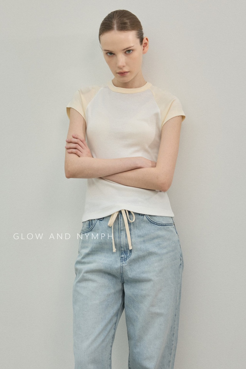 GLOW AND NYMPH韓國直郵女裝新款職業推薦休閑熱賣時尚T恤GLOW AND NYMPHT恤