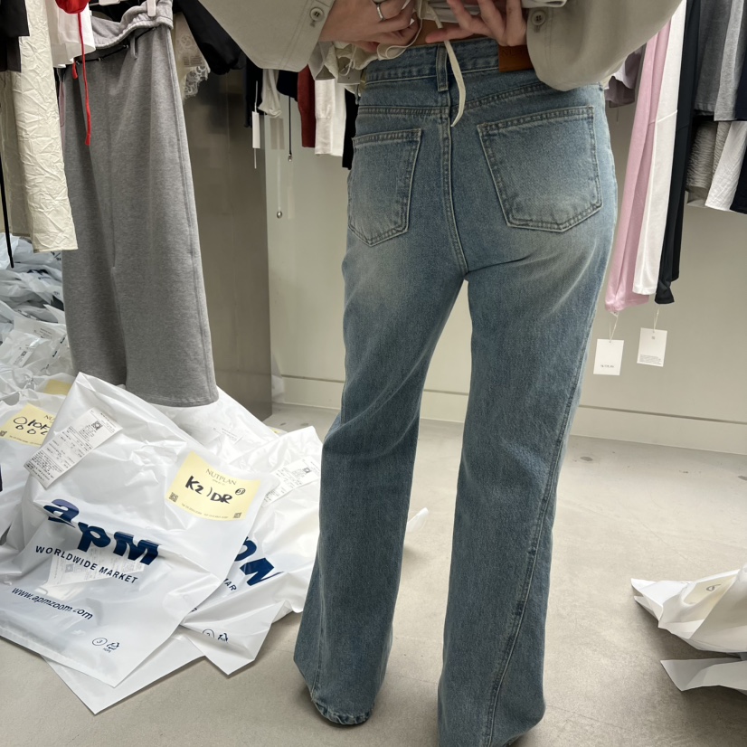 NUTPLAN韓國直郵女士新款時尚推薦休閑人氣熱賣牛仔褲喇叭NUTPLAN牛仔褲