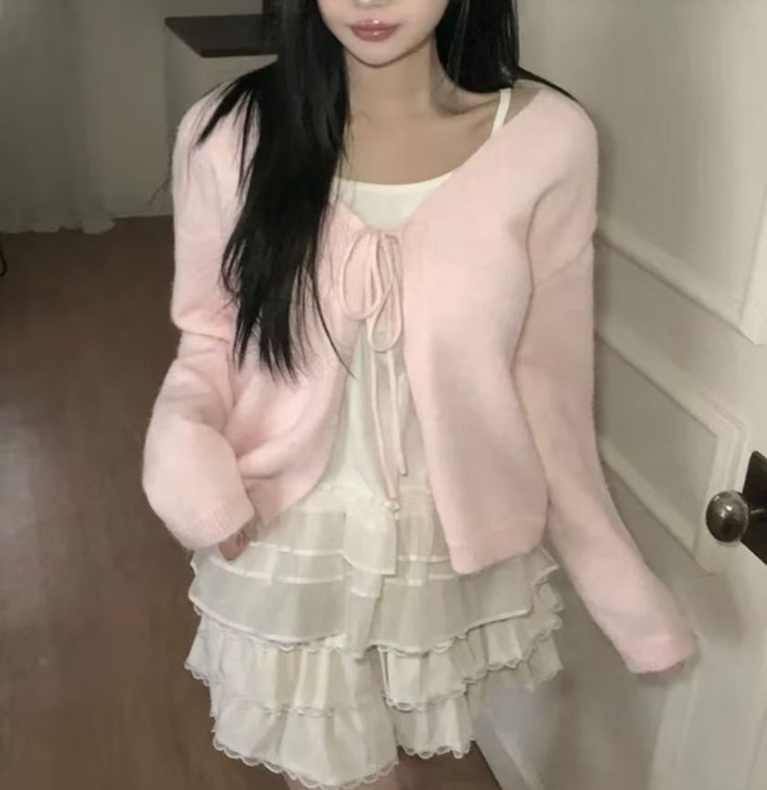 MARCIA-마샤-OT韓國直郵實拍女裝新品熱賣套裝荷葉邊套裝開衫MARCIA套裝圖色3