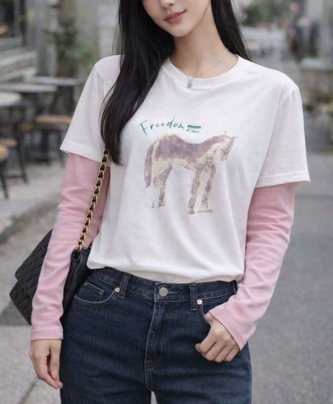 MARCIA-마샤-OT韓國東大門直郵女裝新款休閑推薦長袖T恤MARCIA長袖T恤