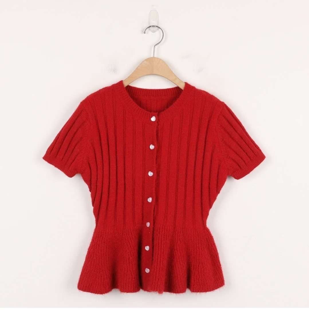 MARCIA-마샤-OT韓國東大門直郵女裝新品職業針織衫喇叭形開衫MARCIA針織衫圖色3