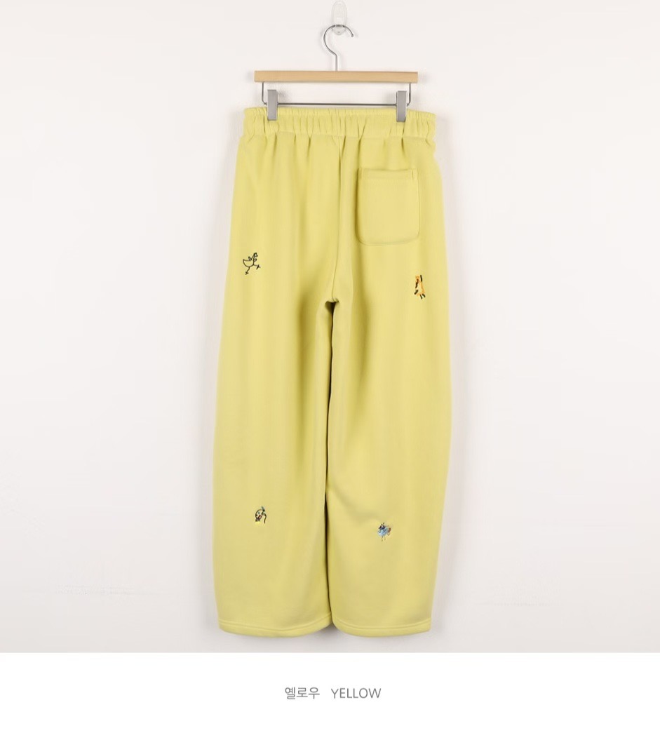 MARCIA-마샤-OT韓國直郵實拍女裝新品人氣休閑褲抓絨刺繡MARCIA休閑褲