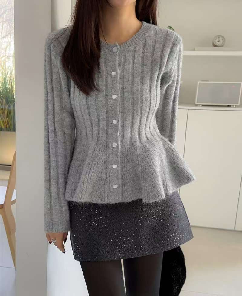 MARCIA-마샤-OT韓國代購女士新品熱賣針織衫喇叭形開衫MARCIA針織衫