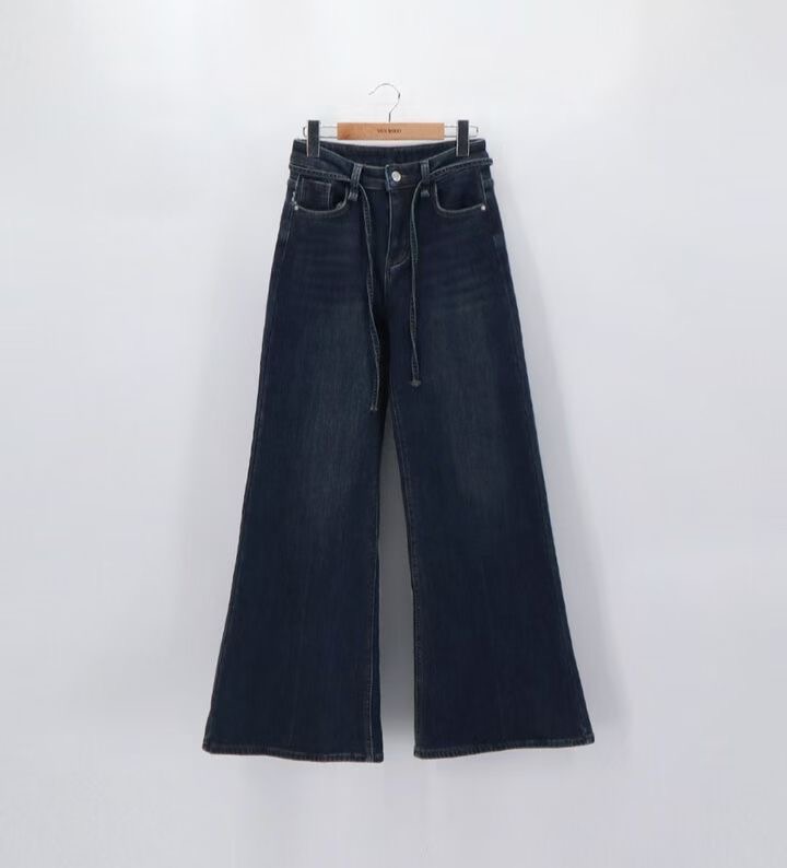 MARCIA-마샤-OT韓國東大門代購女裝新款時尚牛仔褲羊毛喇叭MARCIA牛仔褲圖色1