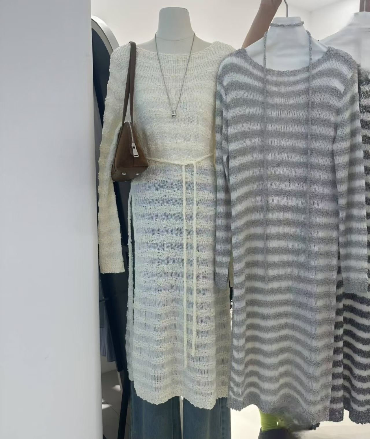 MARCIA-마샤-OT韓國直郵實拍女士新款職業連衣裙含腰繩開衩長款MARCIA連衣裙圖色2左二色