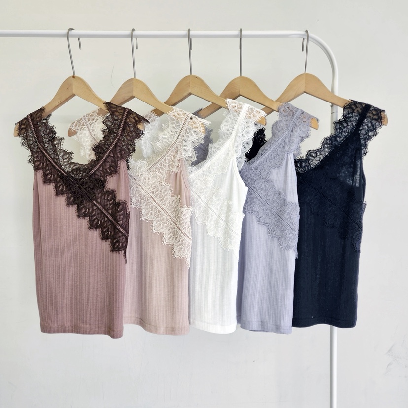 LA BLOOM韓國直郵實拍女裝新品熱賣時尚職業吊帶背心蕾絲La Bloom吊帶/背心