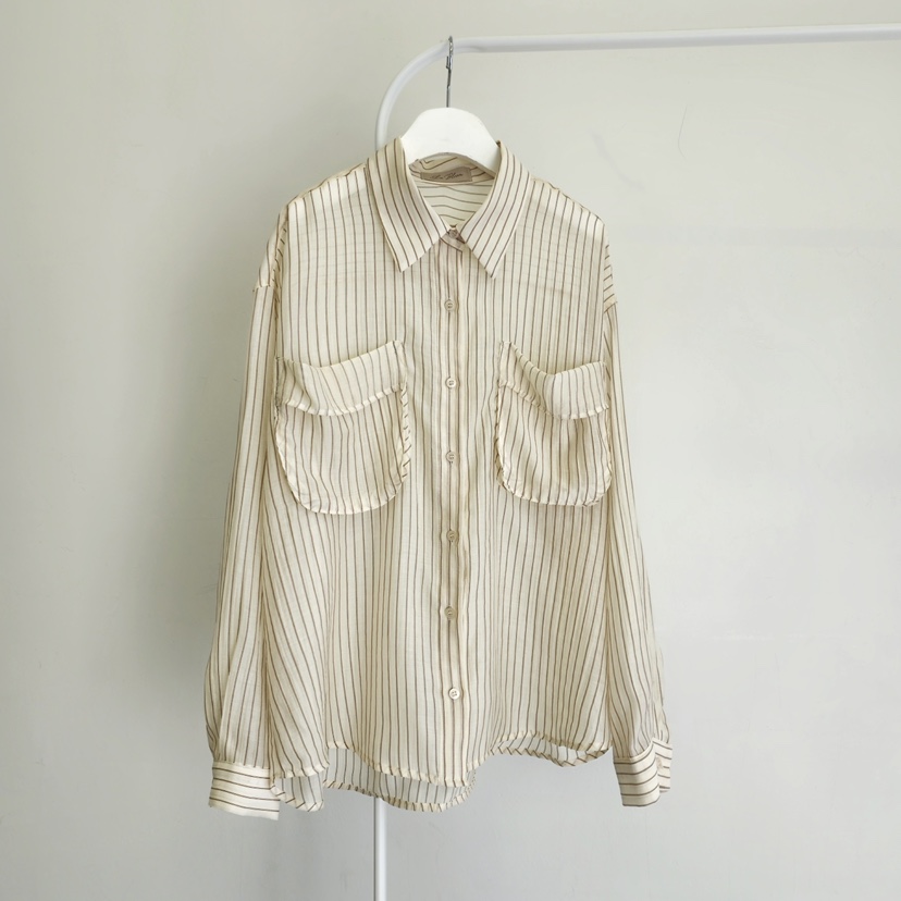 LA BLOOM韓國東大門直郵女士新款26春夏人氣襯衫蕾絲衫口袋La Bloom襯衫/蕾絲衫圖色2