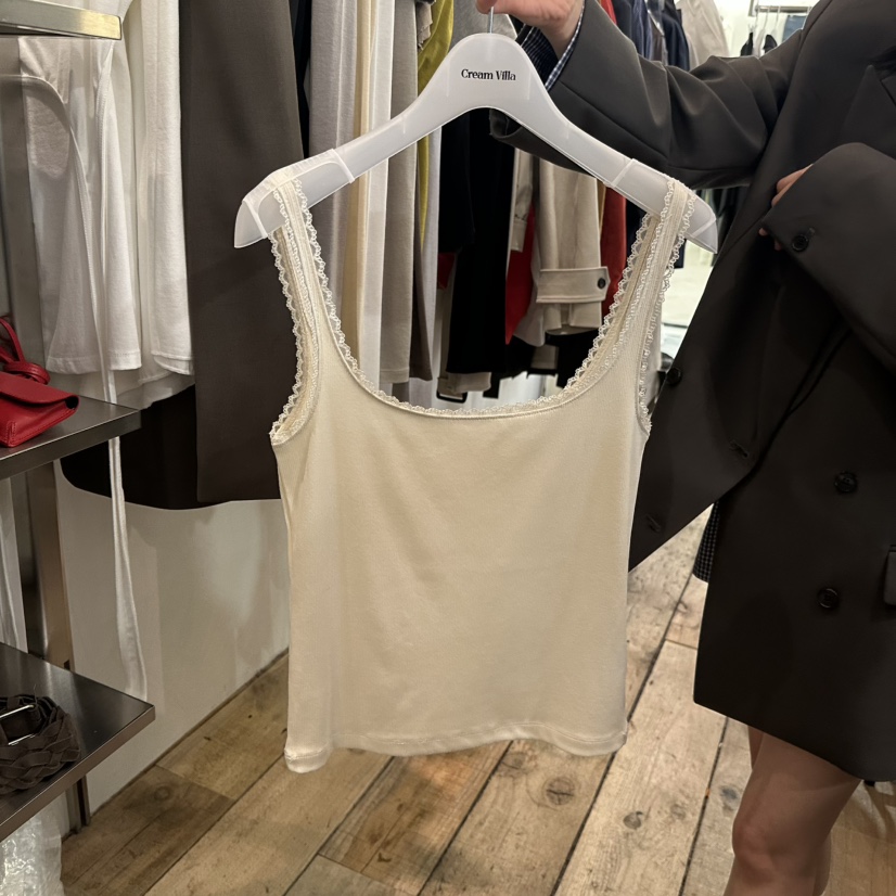 CREAM VILLA韓國東大門代購女裝新品26春夏吊帶背心CREAMVILLA吊帶/背心圖色4米色