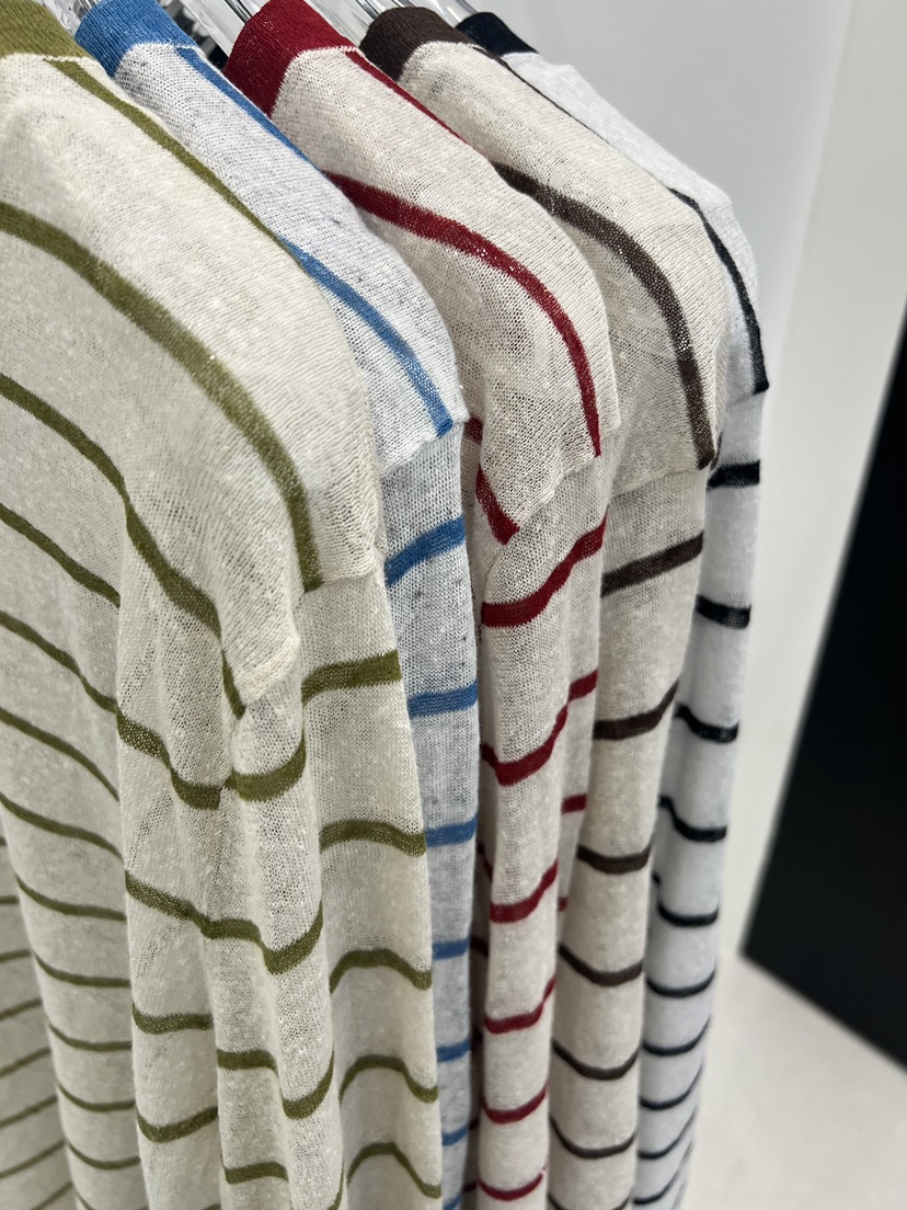 POUCH韓國直郵女士新款時尚熱賣休閑人氣職業推薦針織衫條紋POUCH針織衫