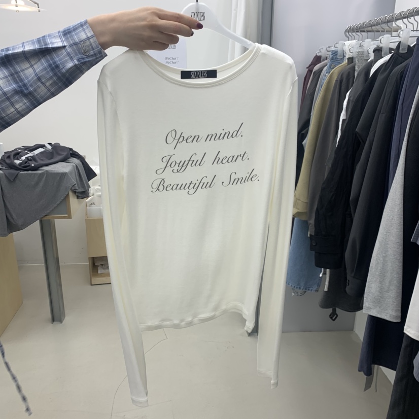 STAINLESS韓國東大門代購女士新品休閑推薦職業時尚長袖T恤STAINLESS長袖T恤圖色1