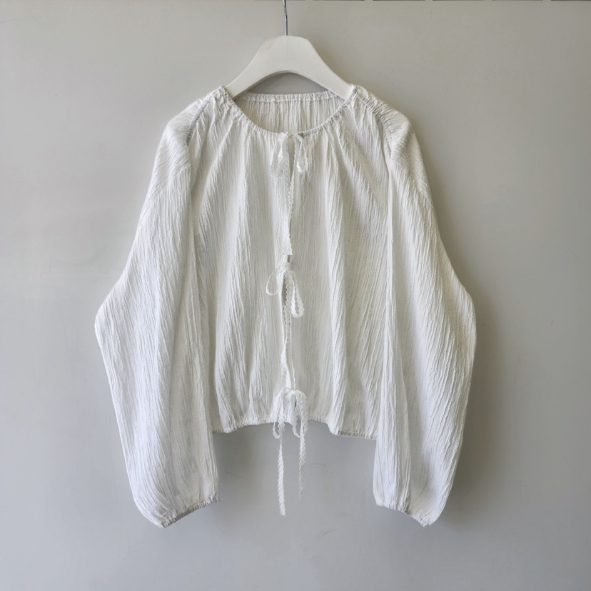 LA BLOOM韓國直郵實拍女裝新品人氣時尚襯衫蕾絲衫褶皺開衫La Bloom襯衫/蕾絲衫圖色1