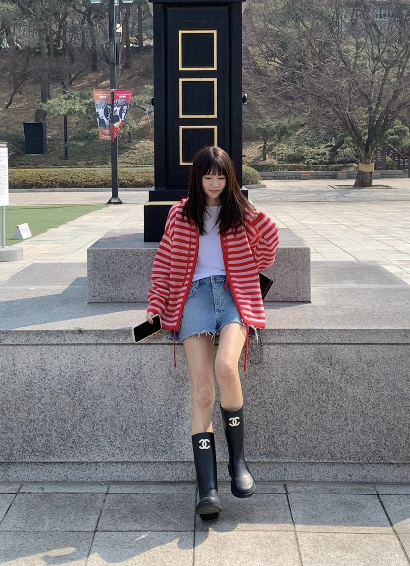 COURGETTE韓國直郵女裝新品人氣休閑推薦針織衫連帽衫拉鏈COURGETTE針織衫