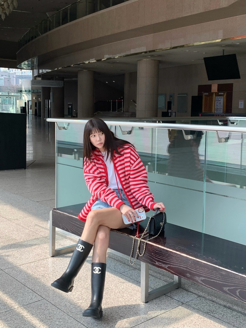 COURGETTE韓國直郵女裝新品人氣休閑推薦針織衫連帽衫拉鏈COURGETTE針織衫