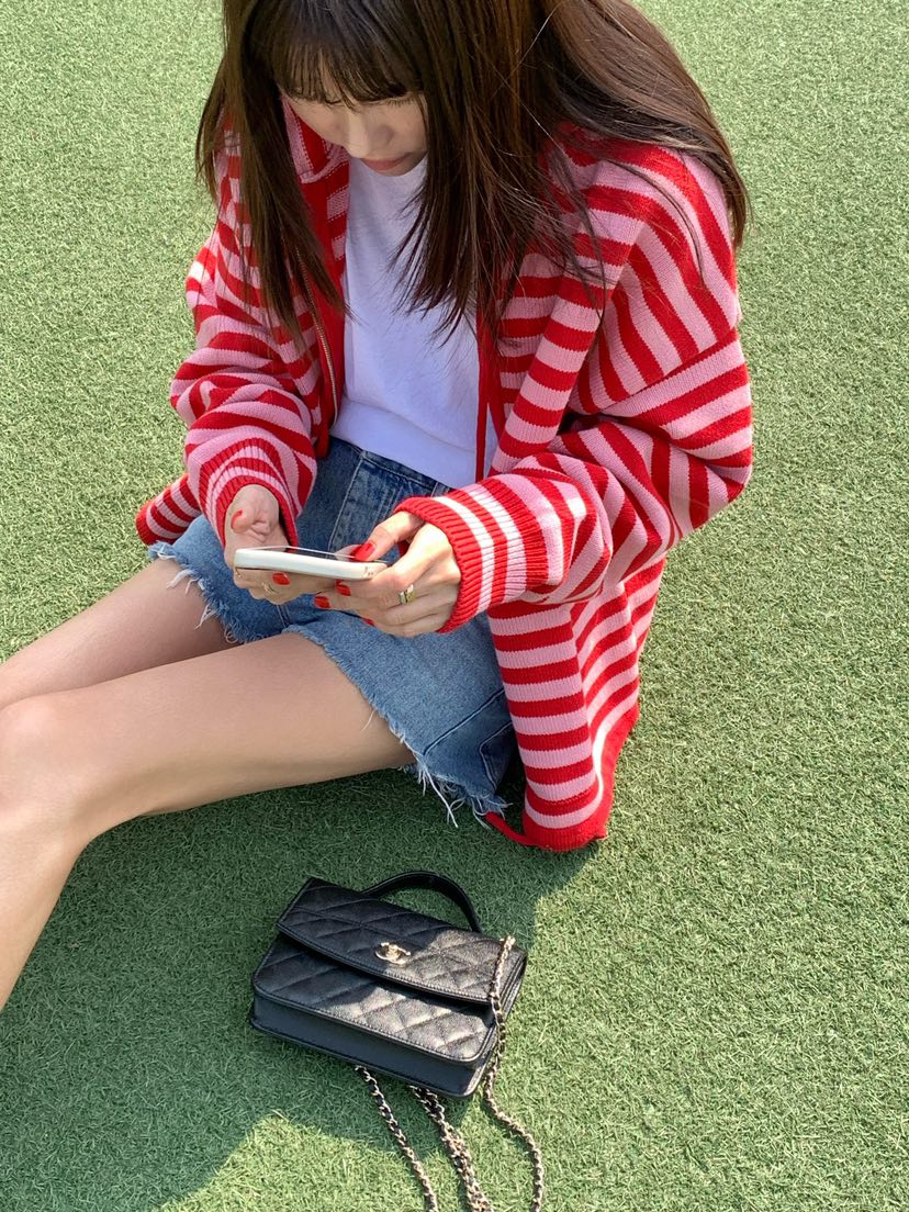 COURGETTE韓國直郵女裝新品人氣休閑推薦針織衫連帽衫拉鏈COURGETTE針織衫