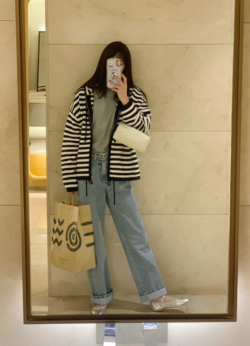 COURGETTE韓國直郵女裝新品人氣休閑推薦針織衫連帽衫拉鏈COURGETTE針織衫