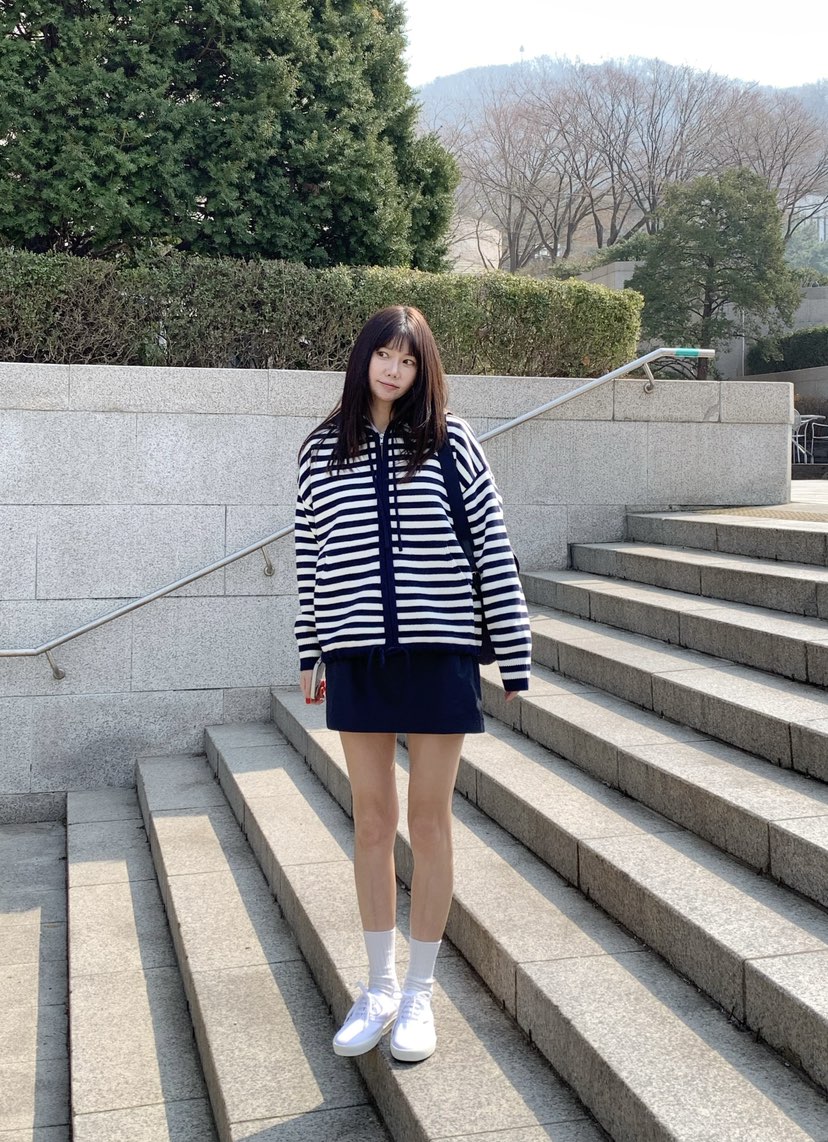 COURGETTE韓國直郵女裝新品人氣休閑推薦針織衫連帽衫拉鏈COURGETTE針織衫