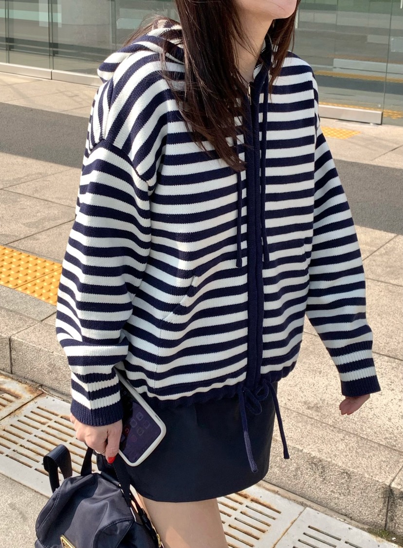 COURGETTE韓國直郵女裝新品人氣休閑推薦針織衫連帽衫拉鏈COURGETTE針織衫