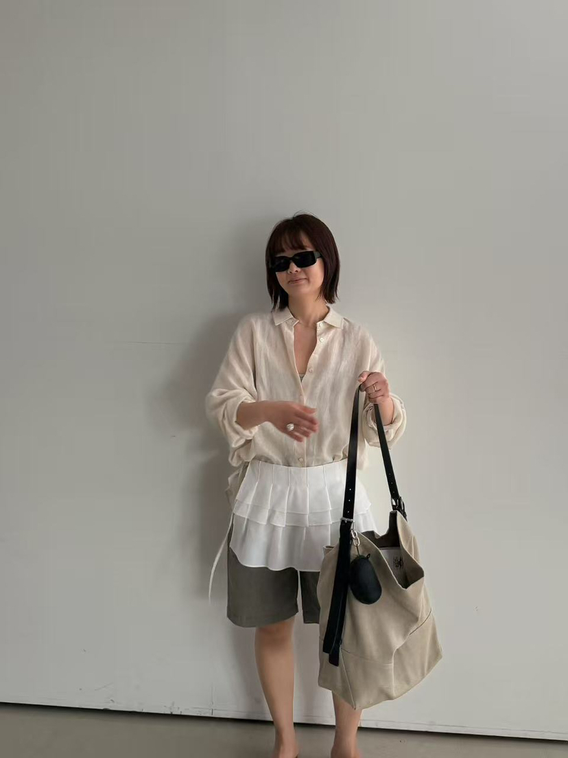 OLI SEOUL韓國直郵女士新品休閑熱賣襯衫蕾絲衫絲質亞麻OLI SEOUL襯衫/蕾絲衫