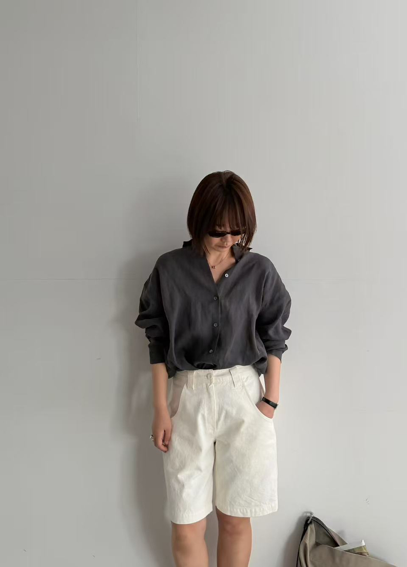 OLI SEOUL韓國直郵女士新品休閑熱賣襯衫蕾絲衫絲質亞麻OLI SEOUL襯衫/蕾絲衫