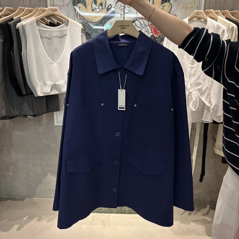 LAMAGIEPIE/LAMAGIE GREY韓國代購女裝新品職業休閑夾克棉LAMAGIEPIE/LAMAGIE GREY夾克圖色2藍色