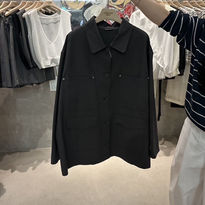 LAMAGIEPIE/LAMAGIE GREY韓國代購女裝新品職業休閑夾克棉LAMAGIEPIE/LAMAGIE GREY夾克圖色3墨色