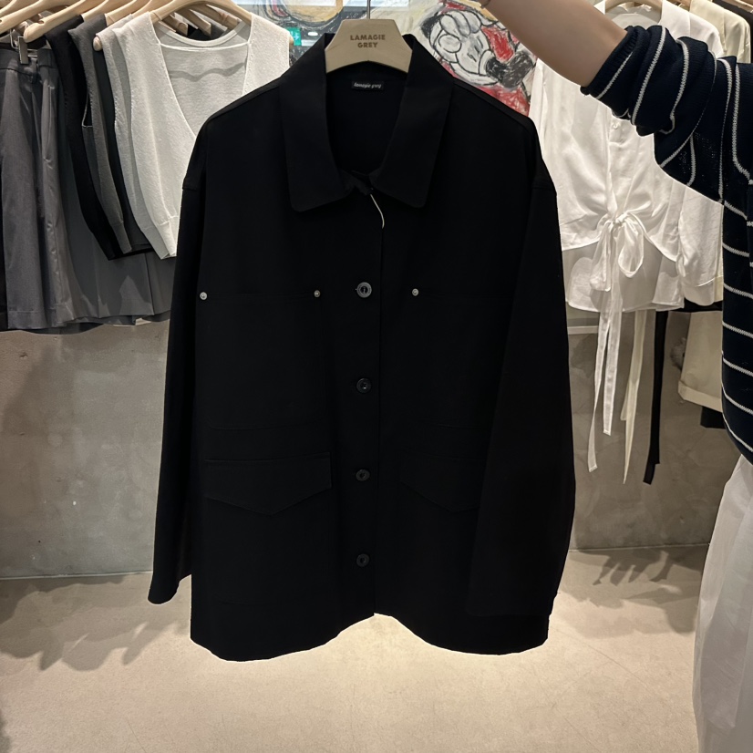 LAMAGIEPIE/LAMAGIE GREY韓國代購女裝新品職業休閑夾克棉LAMAGIEPIE/LAMAGIE GREY夾克圖色4黑色