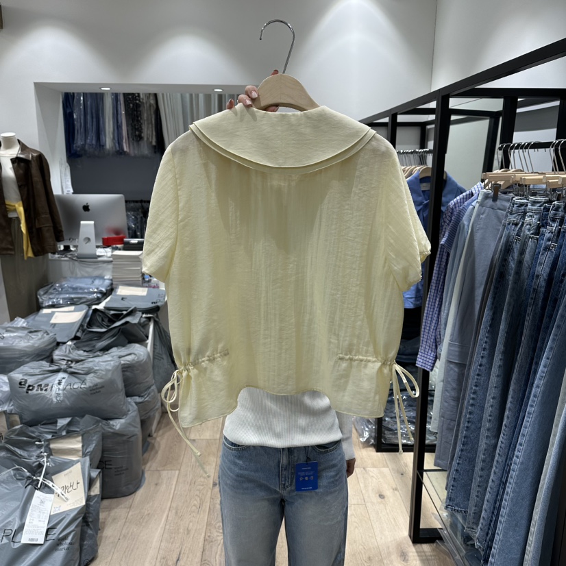 BRUNI/RICOTTA韓國代購女士新品休閑職業時尚襯衫蕾絲衫BRUNI/RICOTTA襯衫/蕾絲衫