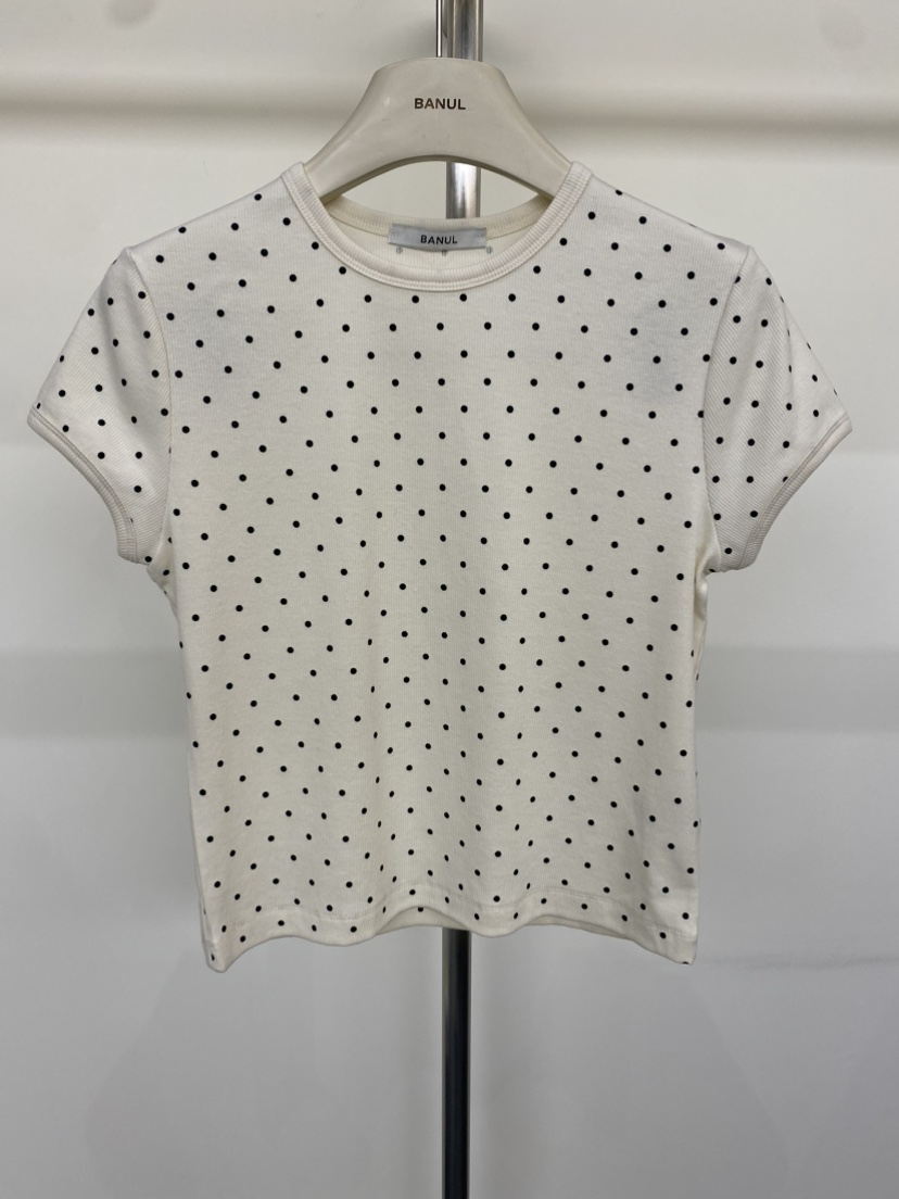 BANUL韓國直郵女裝新款時尚26春夏休閑熱賣人氣推薦T恤羅紋BANULT恤圖色1