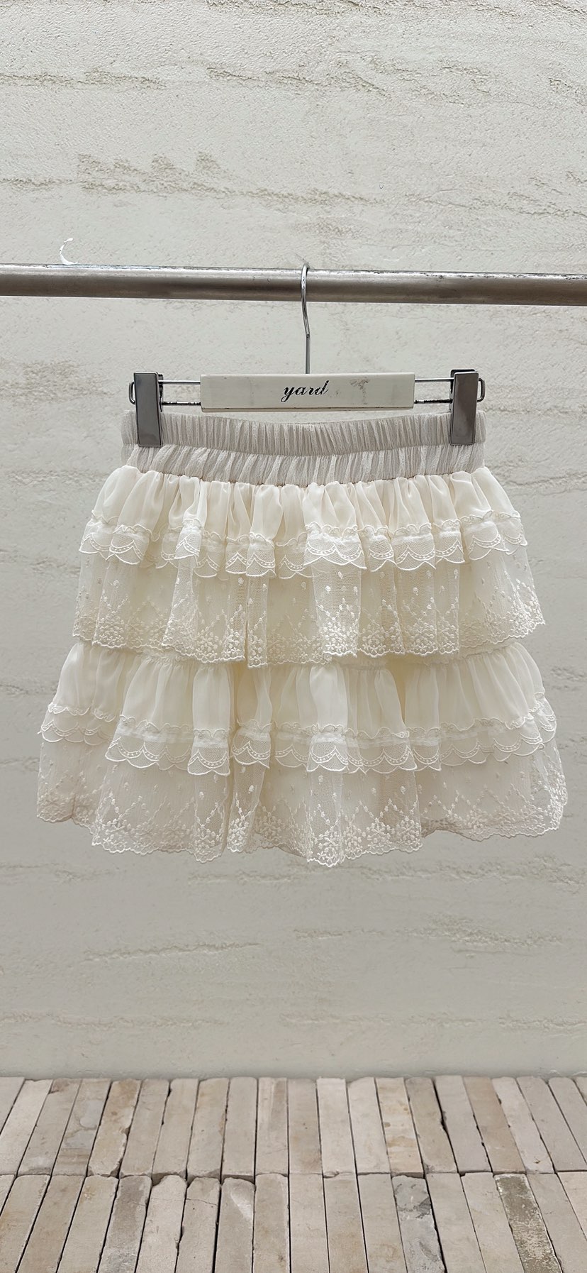 YARD韓國直郵實拍女裝新款人氣26春夏熱賣推薦短裙刺繡雪紡YARD短裙