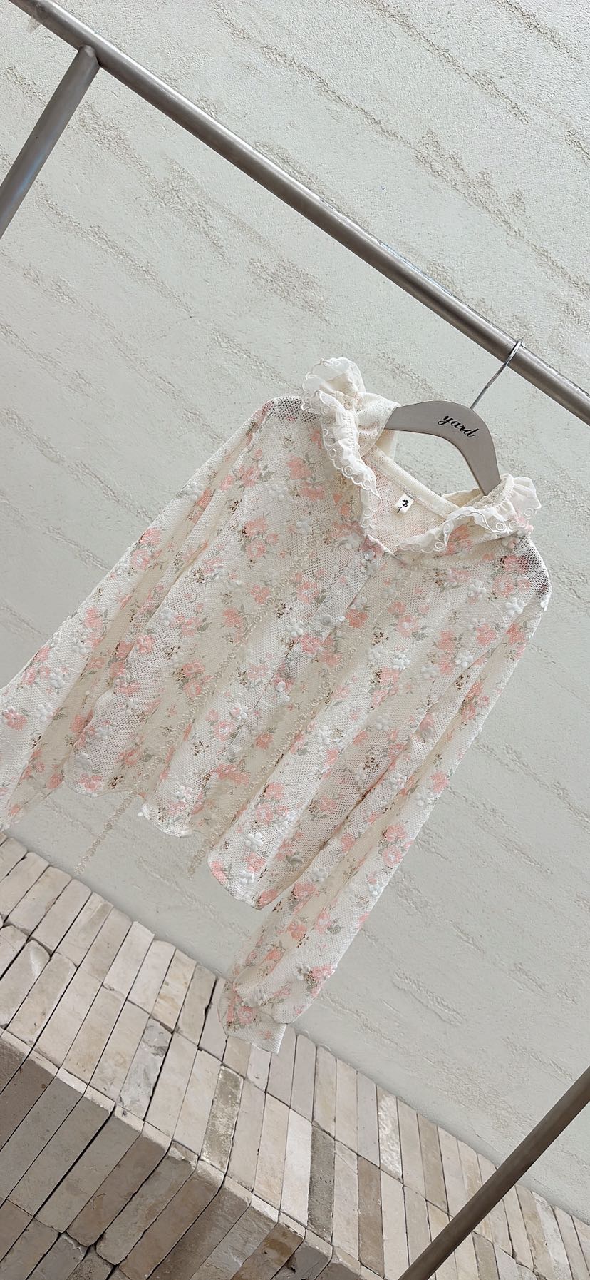 YARD韓國代購女裝新品職業26春夏推薦熱賣襯衫蕾絲衫刺繡YARD襯衫/蕾絲衫圖色1