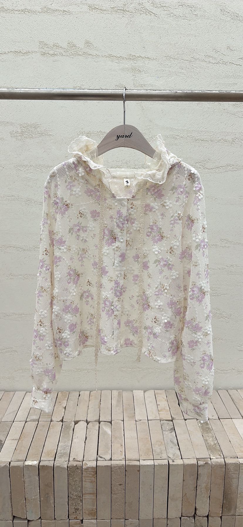 YARD韓國代購女裝新品職業26春夏推薦熱賣襯衫蕾絲衫刺繡YARD襯衫/蕾絲衫圖色2